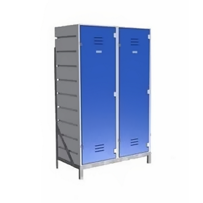 Plastic Sports Lockers on Frame - 2 x 1-Tier (2 Tiers) - HACCP - 2SLF