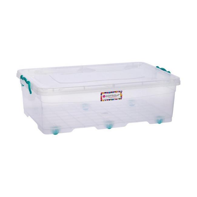 30L Clip and Lock Plastic Storage Box - Colour Options - Pack of 5