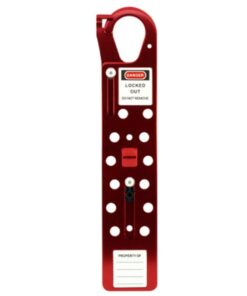 Lockout Hasp - Aluminium - 12 Hole - Red - 26 x 4cm