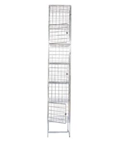 Wire Mesh Locker - Electro Plated - 6 Doors - 180 x 30 x 45cm
