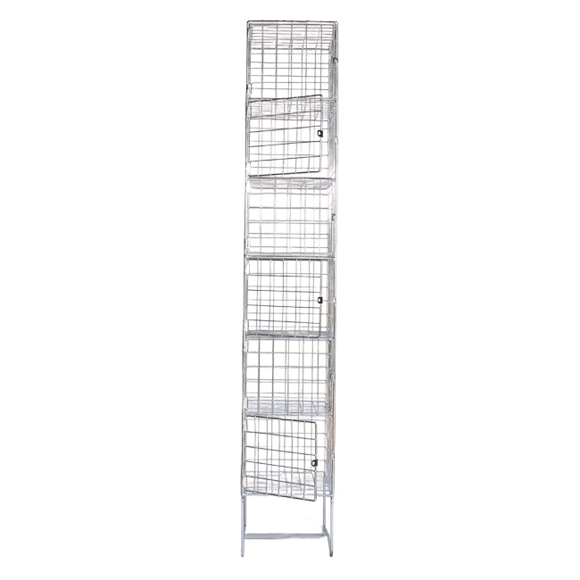 Wire Mesh Locker - Electro Plated - 6 Doors - 180 x 30 x 45cm