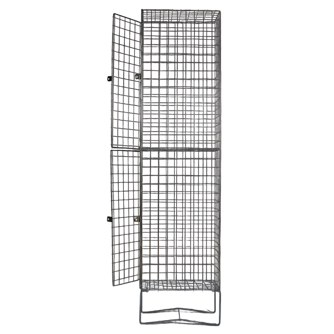 Wire Mesh Locker - Electro Plated - 2 Doors - 180 x 30 x 45cm