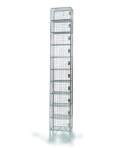 Wire Mesh Locker - Electro Plated - 10 Doors - 180 x 30 x 45cm