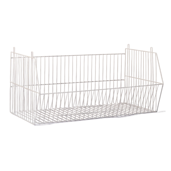 Steel Stacking Basket - White - 88 x 40 x 40 cm