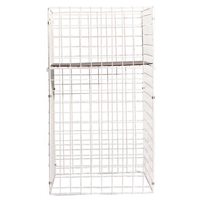 Steel Mesh Square Dump Bin - Collapsible - 50 x 50 x 90cm - White