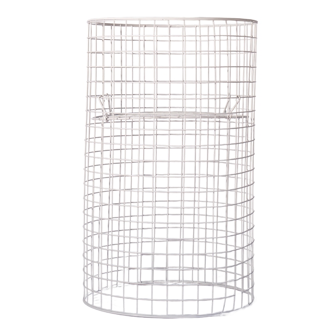 Steel Mesh Round Dump Bin - Adjustable Shelf - 97 X 60cm