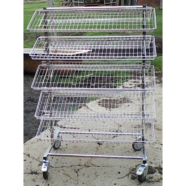 Steel Wire Mesh Hot Bread Trolley - 5 Tier - 132 x 90 x 62cm