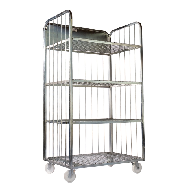 Steel Wire Mesh Egg Trolley - 4 Shelves - 98 x 66 x 175cm