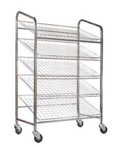 Wire Mesh Bread Trolley - Mobile - 5 Tier - Electroplated - 153 x 110 x 58cm