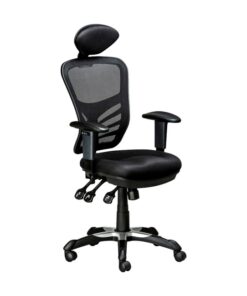 High Back Ergonomic Chair - Ergonet 3 - Netting - Headrest - 3 Lever Mechanism - Gas Height - Black