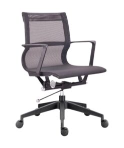 Medium Back Office Chair - Setu Replica - Black Frame - Mesh and PVC - Swivel and Tilt - Gas Height - Colour Options