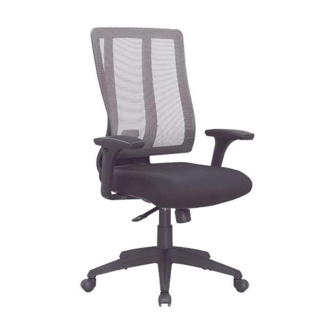 Medium Back Office Chair - Follow Me - Netting - Swivel and Tilt - Gas Height - Black