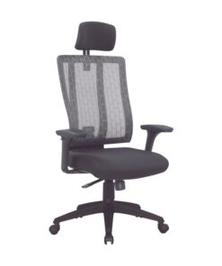 High Back Office Chair - Follow Me - Netting - Headrest - Swivel and Tilt - Gas Height - Black