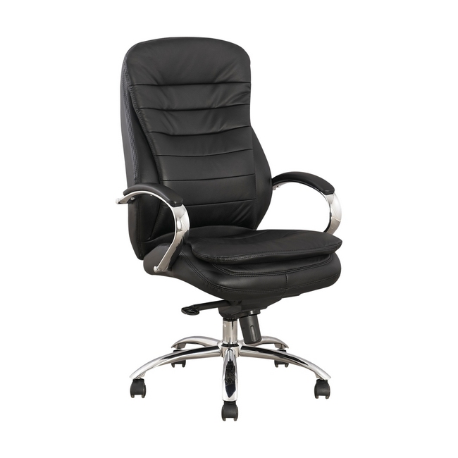 High Back Office Chair - Faux Leather - Luvitt - Frontal Pivot - Gas Height - Black