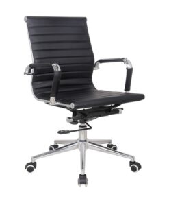 Medium Back Office Chair - Eames PU Leather - Tilt - Gas Height - Colour Options
