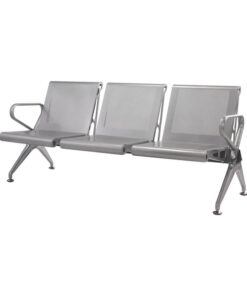 Airport Bench - Public Seating - New Chrome Deluxe - Indoor Use - Flat Packed - Three Seater - 175 x 68 x 78 cm
