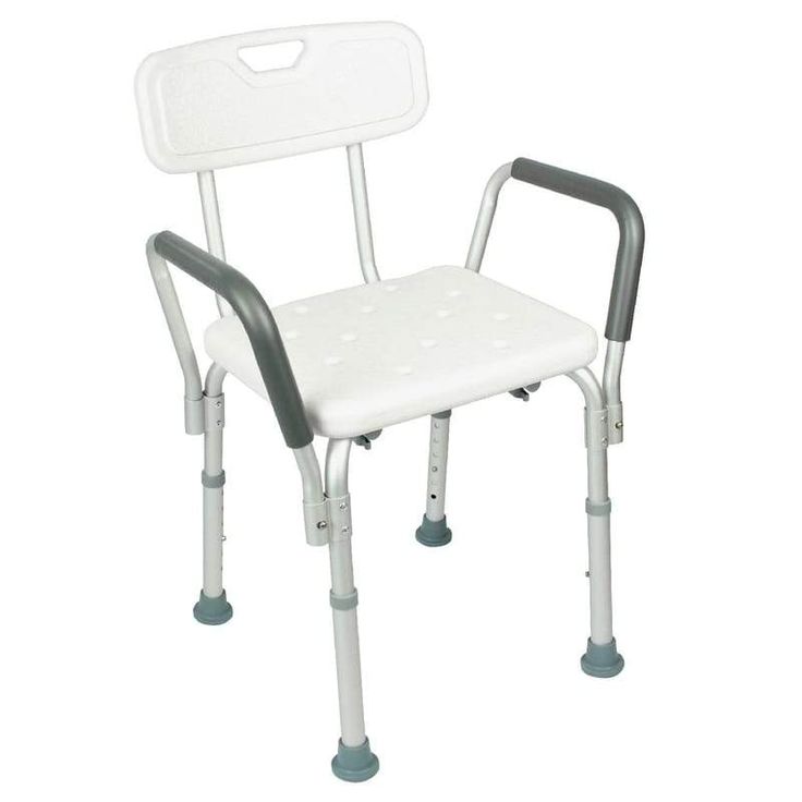 Shower Chair with Handles and Back Support – Aluminium