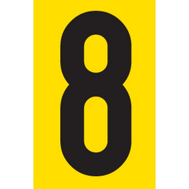 Adhesive Signs - No. 8 - Black-Yellow - 55 x 90mm - SIGNA55-8