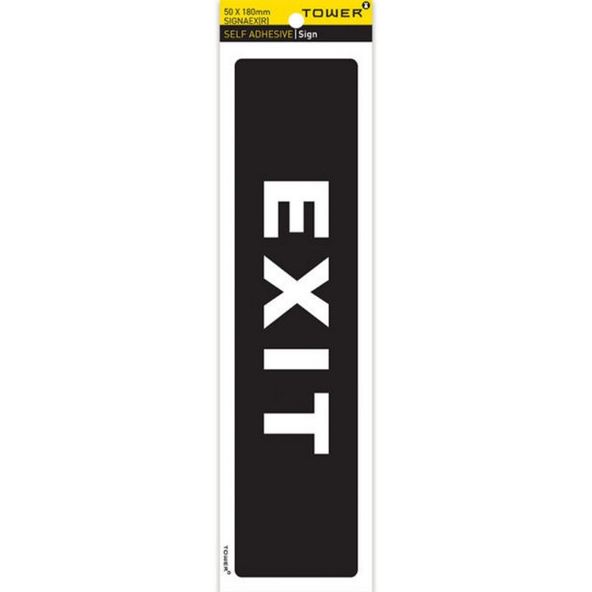 Information Sign - Exit - White-Black - 185 x 50mm - SIGNAEX(R)
