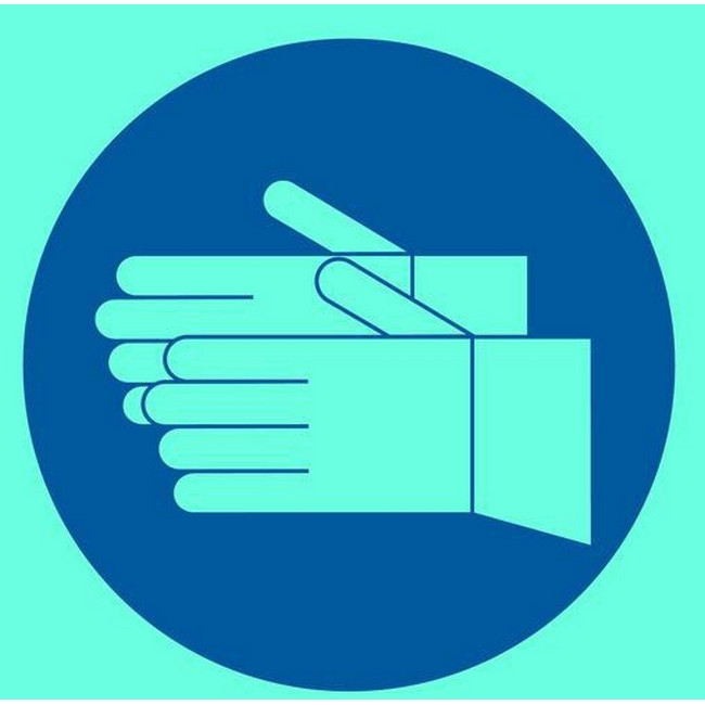 Photoluminescent Sign - Hand Protection - 190 x 190mm - SIGNPHP190