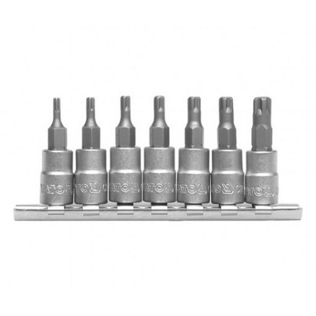 Star Bit Socket Set - AISI A2 Steel Bits - 1/4" Connector - 7 Piece - YT-0461