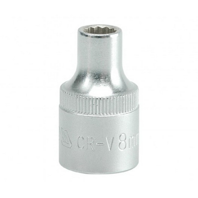 Bi-hex Socket - 12 Point - Chrome Vanadium - 1/2" Connector - Standard Length - 8mm - YT-1270