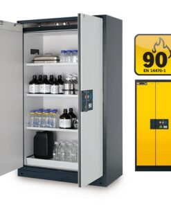 Fire Resistant Cabinet - Q-Line - Storage of Flammable Hazardous Materials - 119.3 x 61.5 x 195.3 cm - Yellow - IASE30001040-1