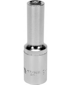 Bi-hex Deep Socket - 12 Point - Chrome Vanadium - 1/2" Connector - 76mm Length - 9mm - YT-12931