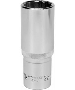 Bi-hex Deep Socket - 12 Point - Chrome Vanadium - 1/2" Connector - 76mm Length - 22mm - YT-12944