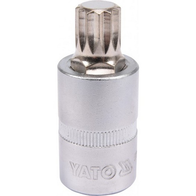 Spline Bit Socket - Chrome Vanadium - 1/2" Connector - Standard Length - M14 x 50mm - YT-04345