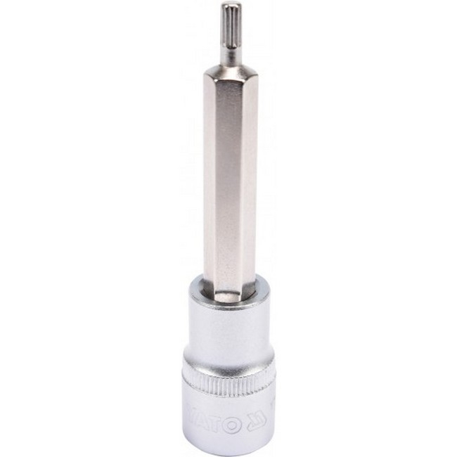 Spline Bit Socket - Chrome Vanadium - 1/2" Connector - Long - M5 x 100mm - YT-04350