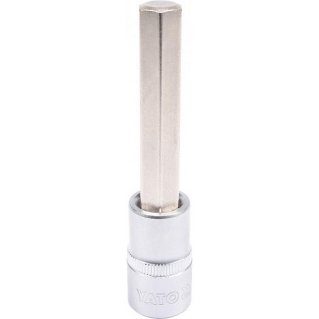 Hex Bit Socket - Chrome Vanadium - 1/2" Connector - Long - HEX 12 x 100mm - YT-04396