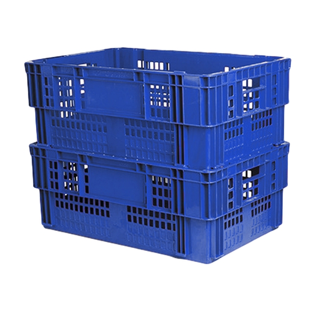 Nesting Meat Agri Crate - Plastic Box - Semi-vented Base and Vented Sides - 60 x 40 x 24 cm - Virgin Material - HACCP - PI-720B-virgin