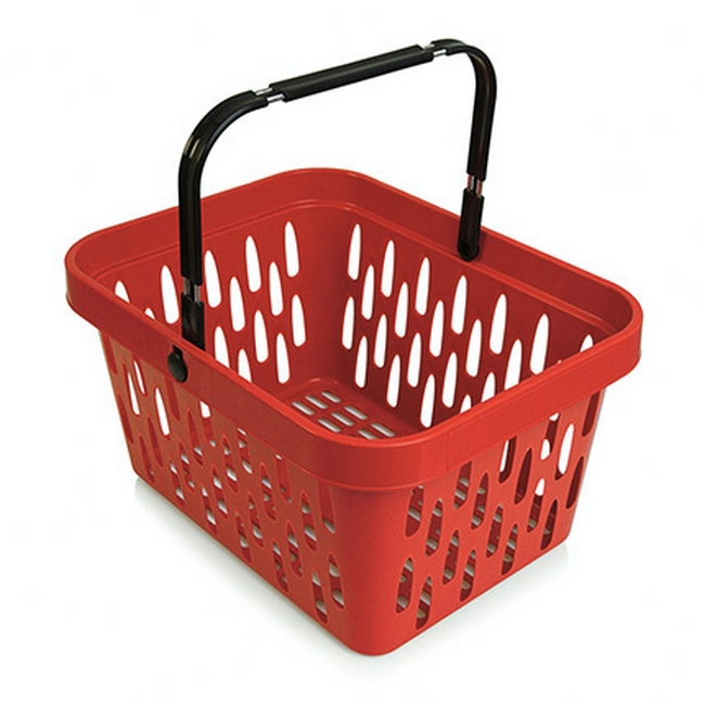 Shopping Basket - Plastic with Handle - 21L - 44 x 33.5 x 24 cm - Virgin Material - HACCP - PI-21-virgin