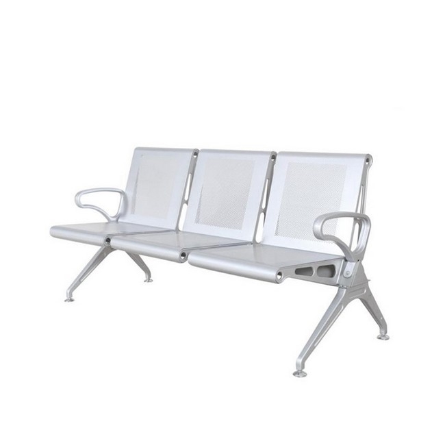 Airport Bench - Indoor Waiting Room Seat - Mild Steel - Heavy Duty - Three Seater - Flat Pack - 185 x 67 x 82 cm - PD03