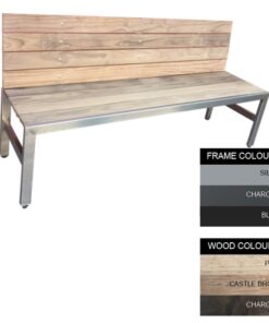 Slimline Bench - Steel and Wood - Adj. Feet - 45x180x49cm - Colour Options - SLB4641PC