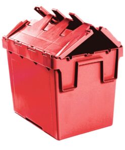 Plastic Crate - Hinged Lid - SABS Approved - 26L - Red - Pack of 180 - AT43315-red