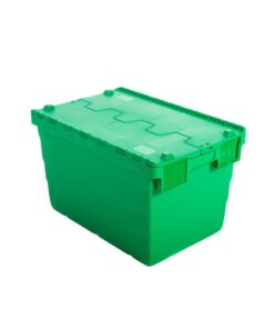 Crate - Security Container - Plastic ALC - Attached Hinged Lid - 52L - 60 x 40 x 32cm - Green - ALC-320-Green - MOQ 500