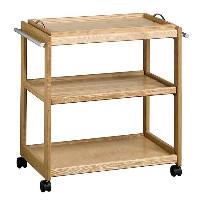 Tea Trolley with Butlers Tray - Contract Wooden Range - 46 x 78 x 79 cm - Oak - WAL892OA