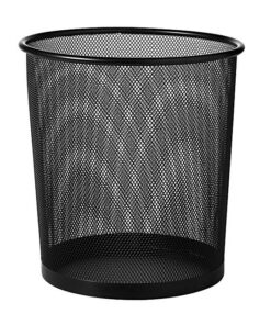 Waste Paper Bin - Wire Mesh Range - Large - Round - Metal - 29 x 35 cm - Colour Options - MESH007BL