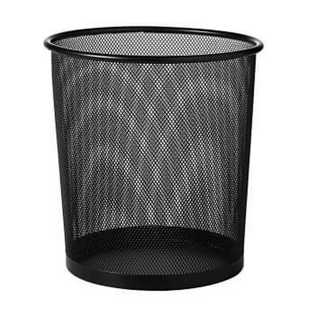 Waste Paper Bin - Wire Mesh Range - Small - Round - Metal - 23 x 26 cm - Colour Options - MESH006BL