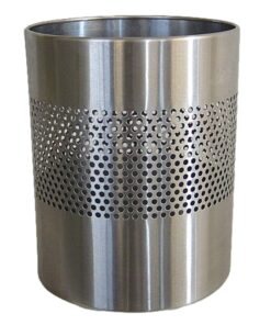 Waste Paper Bin - Round Perforated Range - Metal - 24 x 30 cm - Stainless Steel - 504SS