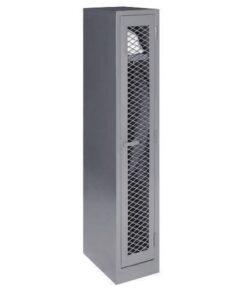 Steel Locker with Mesh Door - Single Tier Metal - 1 Door - 180 x 30 x 45 cm - SLMD01-grey