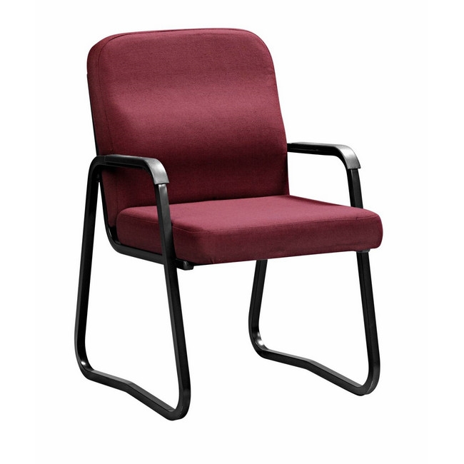 Office Chair - Economy - Arms - Skid Base - 87 x 56 x 64 cm - SE008-burgundy