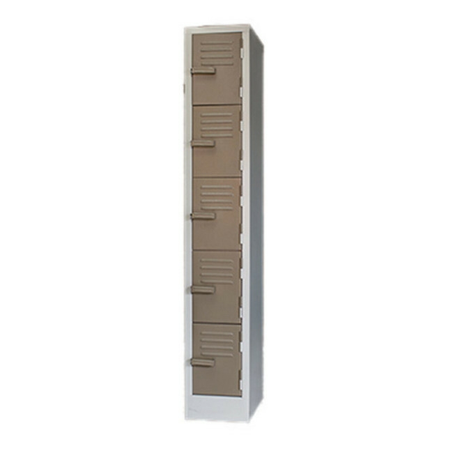 Steel Locker - Metal - 5 Tier - Five Door - 180 x 30 x 45 cm - LOC005-ivorykaroo