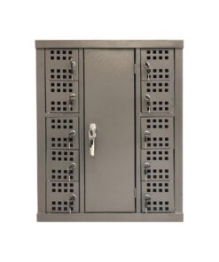 Cell Phone Charge Station Locker - Metal - 10 Compartments - Excludes Charger Unit - CELLOCK10RECHARGE02