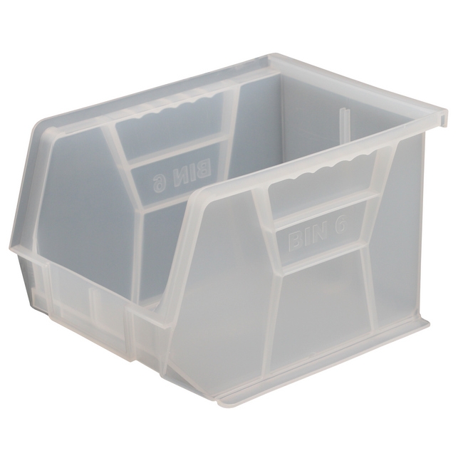 Stack & Hang Parts Storage Bin - Small Plastic Container - Size 6 - 28 x 21 x 18 cm - Clear - BIN-6-CLEAR