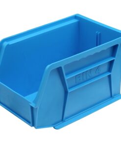 Stack & Hang Parts Storage Bin - Small Plastic Container - Size 4 - 21 x 14 x 13 cm - Blue - BIN-4-BLUE
