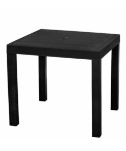 Plastic Square Table - Elite - 4 Seater - Black