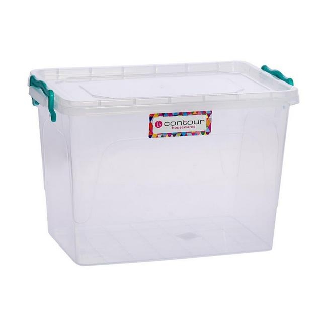 13L Clip and Lock Plastic Storage Box - Colour Options - Pack of 5